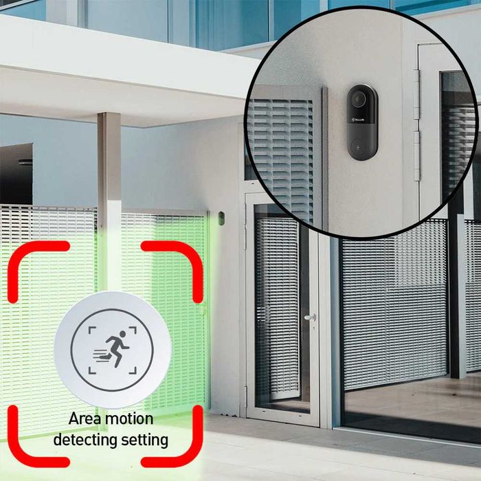 Video interfon WiFi Tellur, 1080P, PIR, Wired, Black