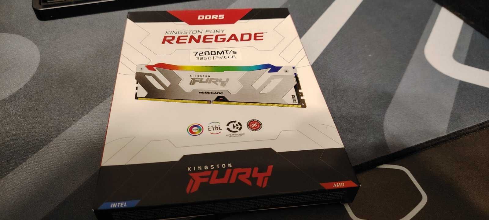 Рам памет  Kingston Fury Renegade WHITE RGB 2x16GB 32GB 7200MHZ DDR5