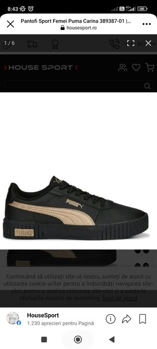 Vând adidași Puma originali, mărimea 38