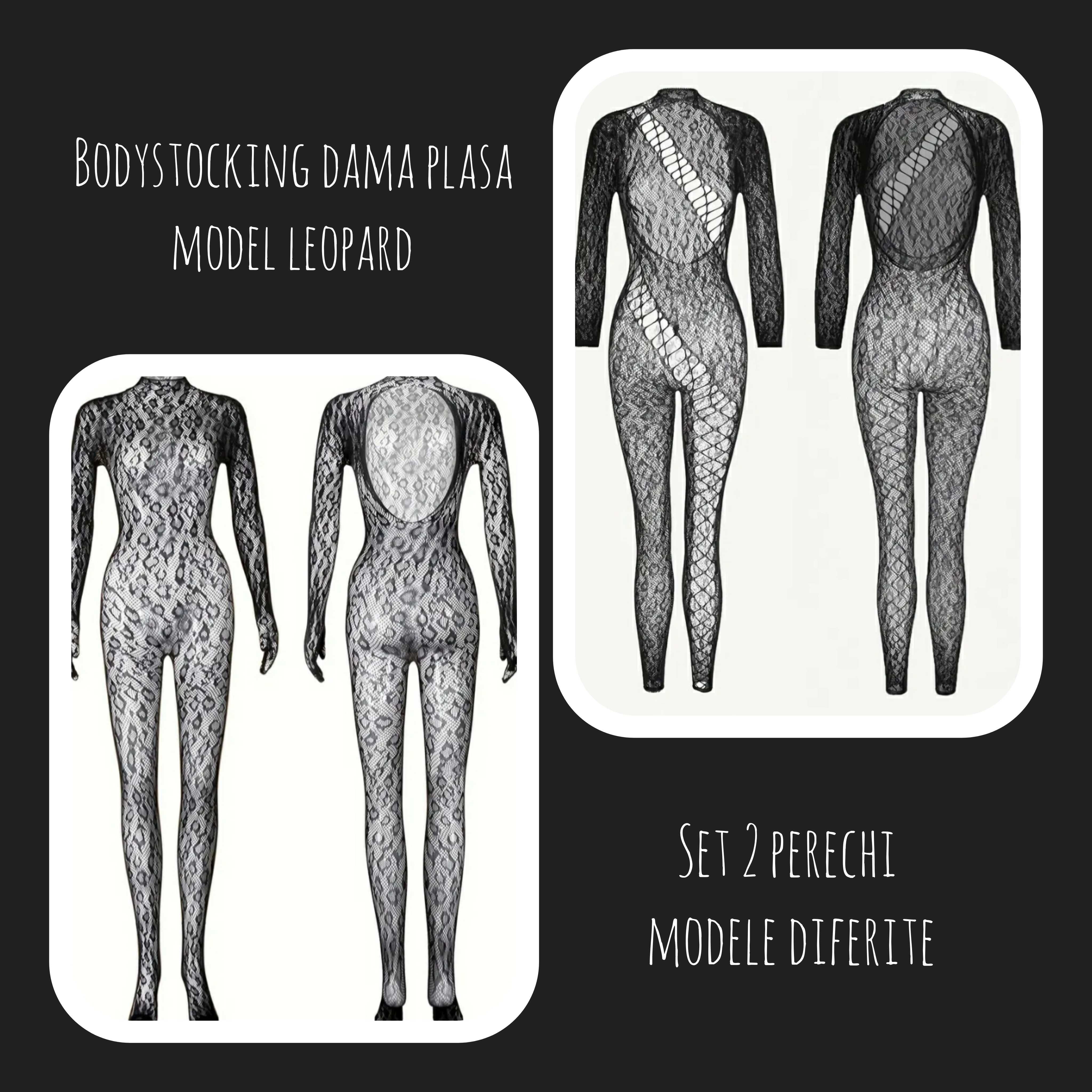 Bodystocking/catsuit/lenjerie sexy din plasa model leopard/Jaquard Uni