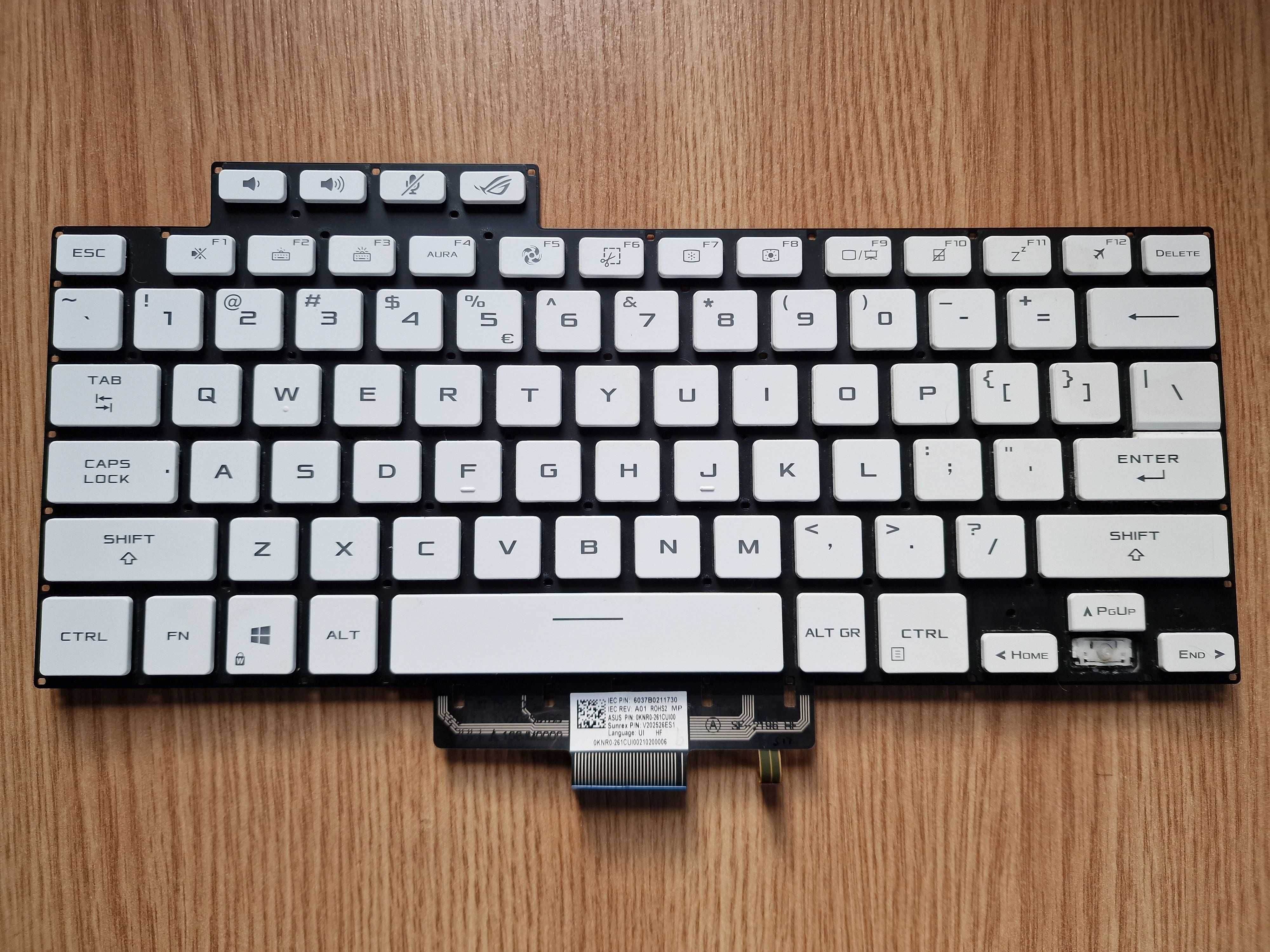 Tastatura notebook Asus Zephyrus GA503QM, US layout, alba