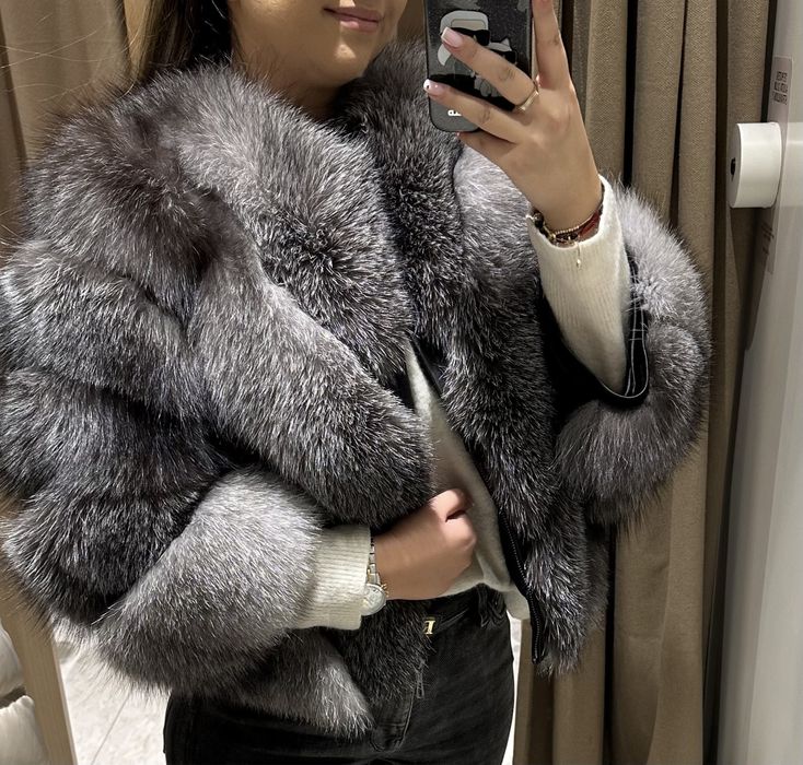 Haina de blana naturala de vulpe