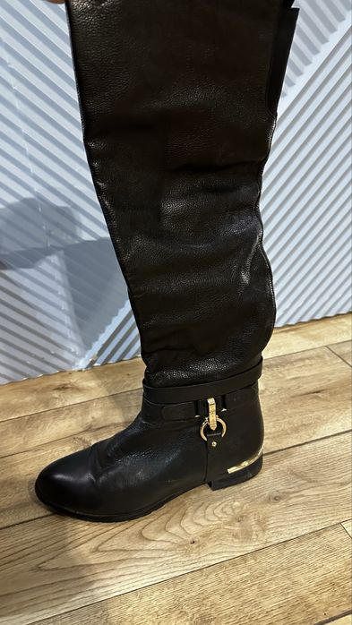 Зимние кожаные сапоги, натуральный мех, размер 39