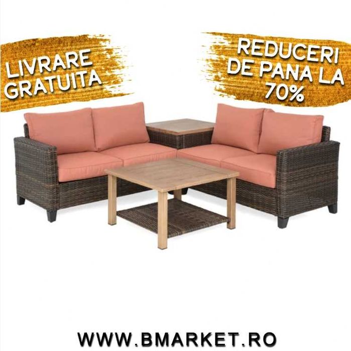 Set mobilier gradina/terasa 2 canapele și 2 mese LIVRARE GRATUITA Nou