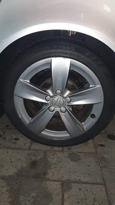 Vand jante originale audi A3-A4 5x112 cu anvelope de  iarna 225 45 17