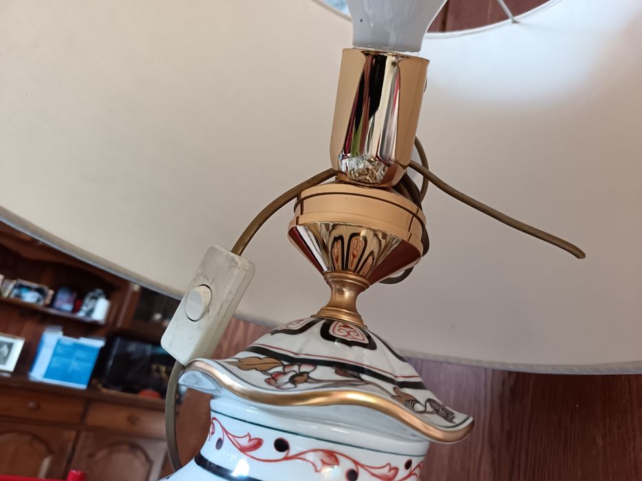 Veioza abajur porțelan vintage made in italy gigant(72cm/h)