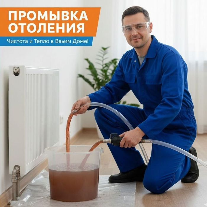 Промывка  батарей и теплого пола