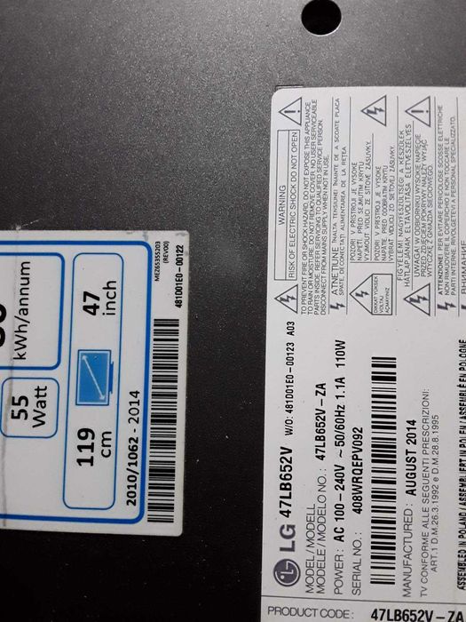 Телевизор за части Lg 47 lb652u -za /lg/43up7803lr/42lb731u