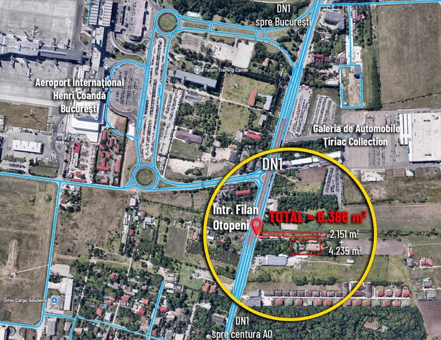 DN1 - Otopeni Teren + Construcții de vânzare  Vis-a-Vis De aeroport