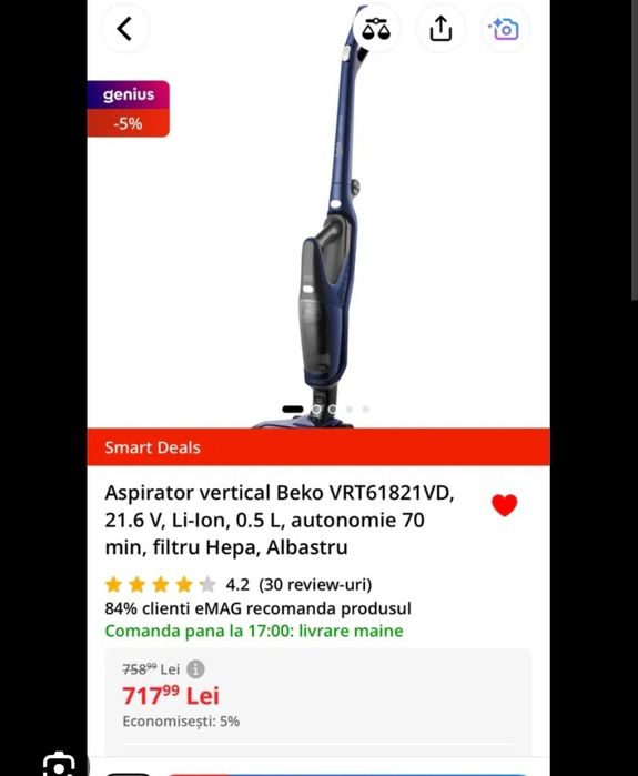 Aspirator vertical BEKO