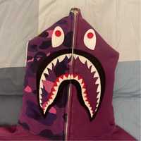 Hanorac Bape Shark Purple Camo Full Zip Original