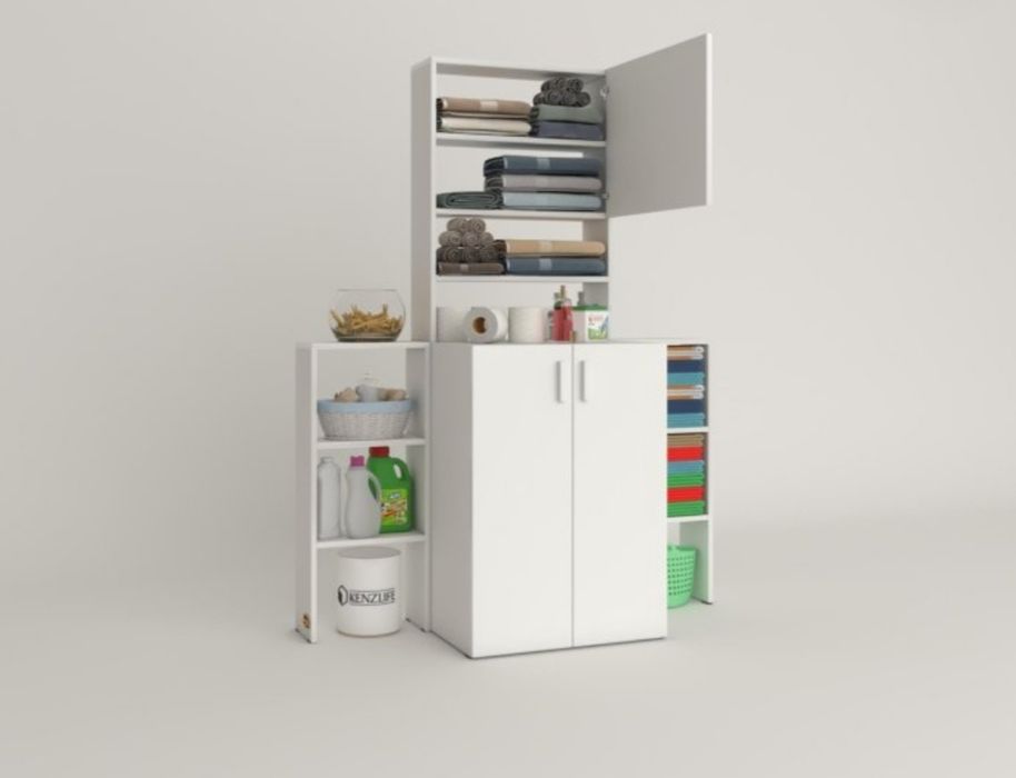 Шкаф за пералня с рафтове (Доставка на всяка страна в България)