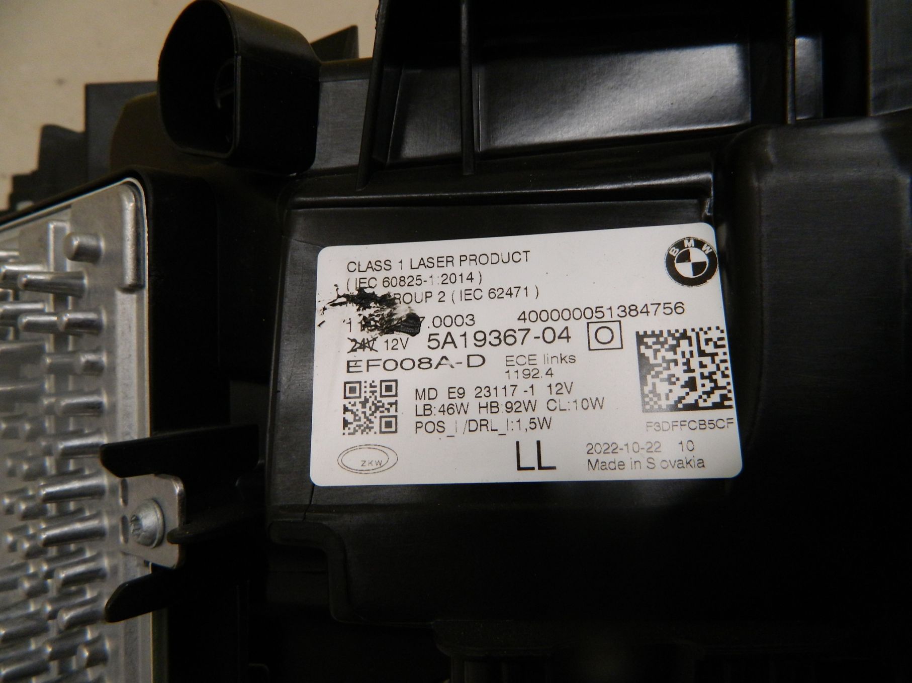 Far stanga BMW Seria 4 / M4  G22 / G23 LASER, 2021, 2022, 2023, cod origine 5A19367-04.