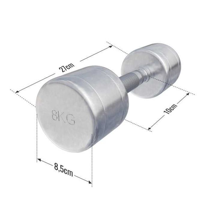 Set de 2 Gantere cromate cu greutate fixa 16 KG - 2x8 KG