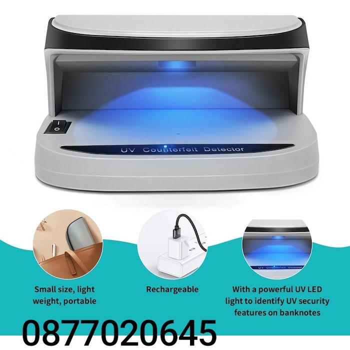 Детектор за банкноти, с батерия, UV LED светлина, проверка на банкноти