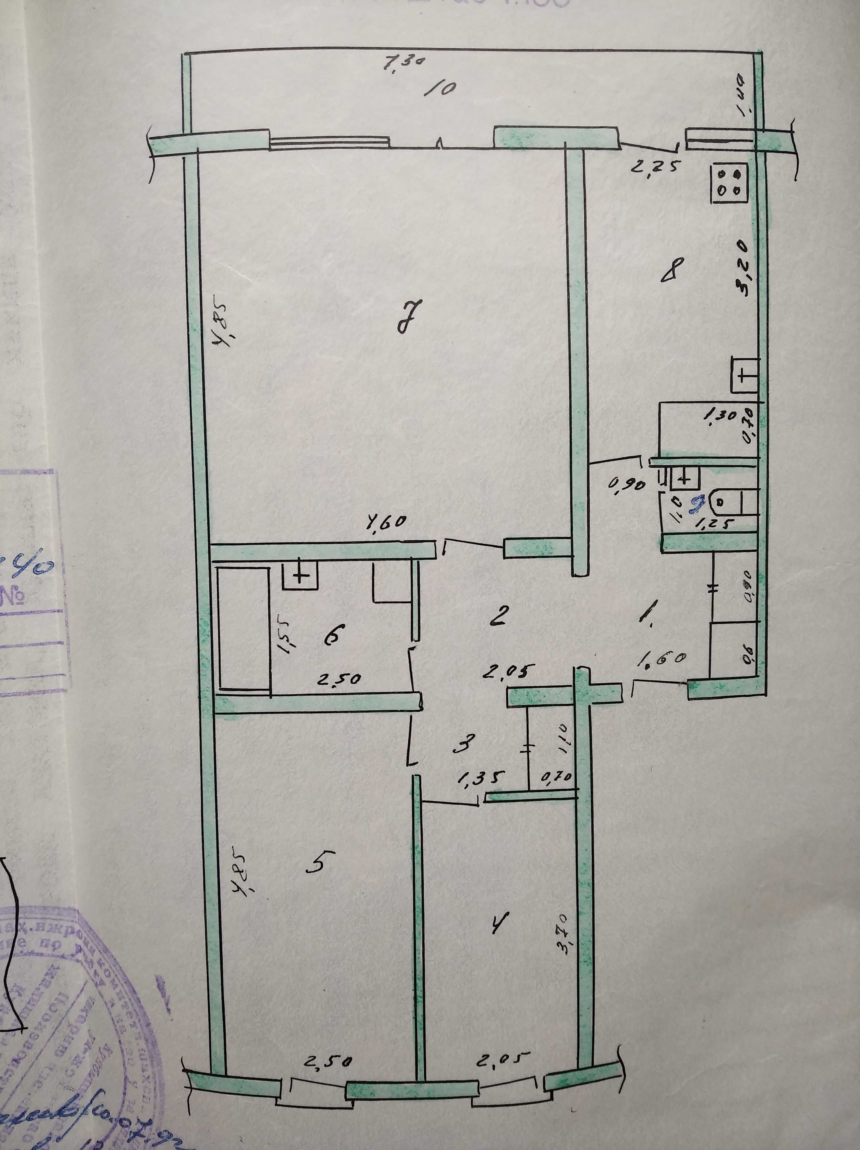 СОБСТВЕННИК!! Продам 3-х комнатную квартиру  - м.Пушкин    3/9/9