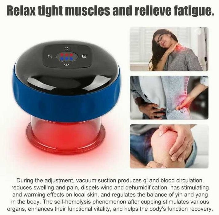 Фитнес Безжичен 12х Вакуумен Вендузен Масажор Антицелулитен Отслабване