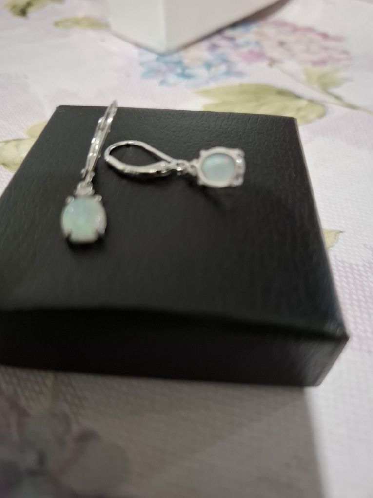 Cercei argint 925 cu opal de Australia și zirconii