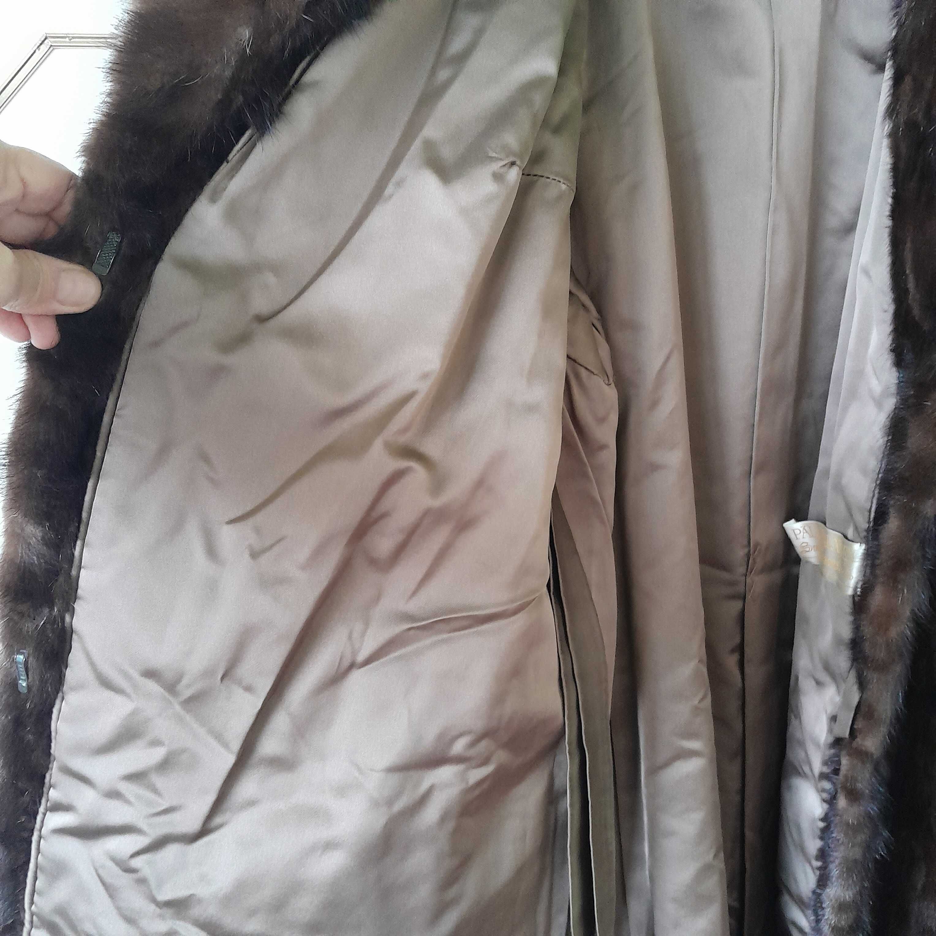Дълго палто от норки размер L