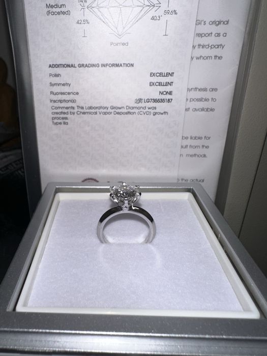 Tiiffany колечко БРИЛИАНТ 3 карата! cvd камень золото 750