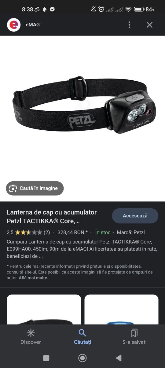 Lanternă de cap cu acumulator