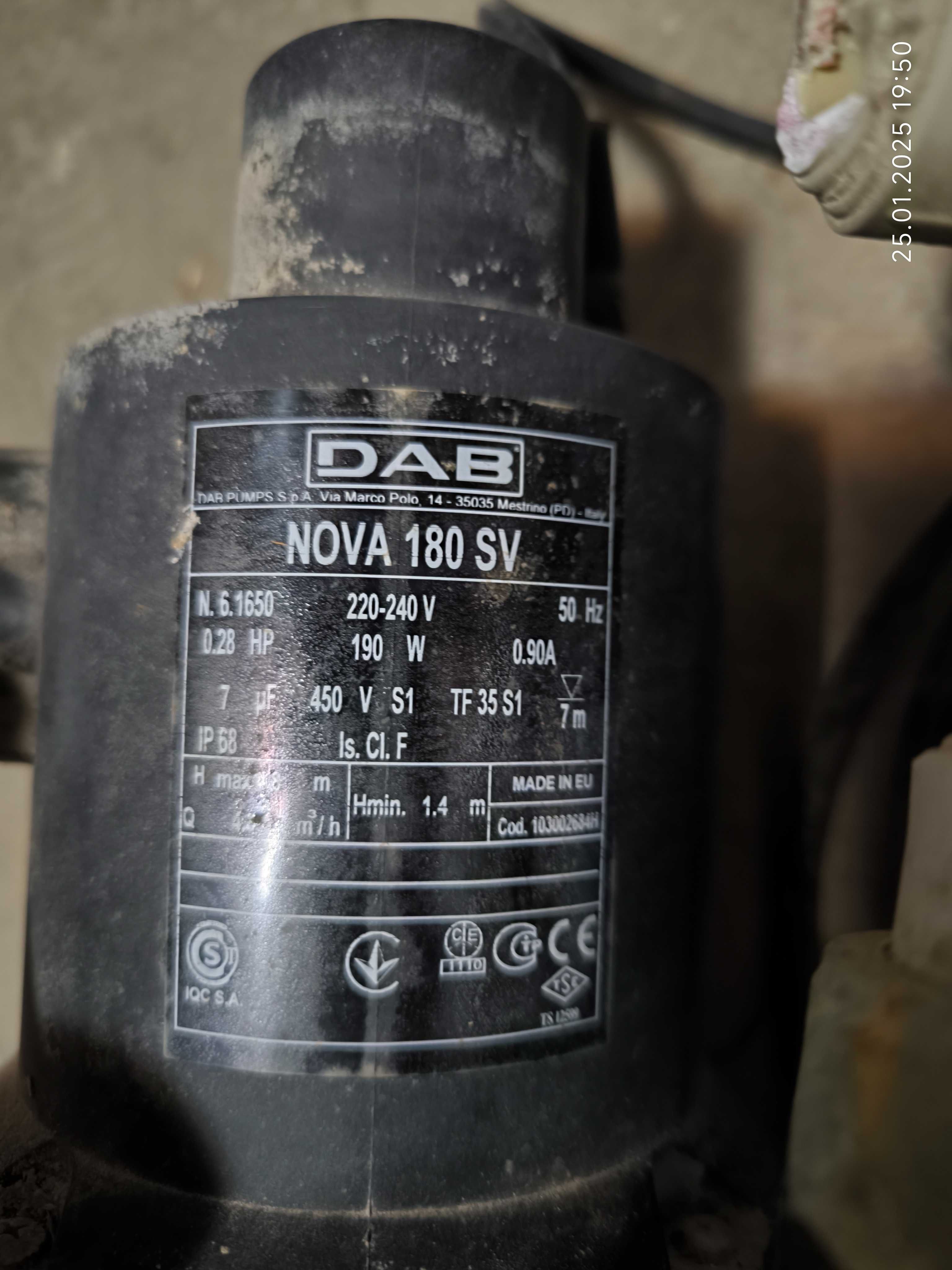 Pompa submersibila ape uzate DAB NOVA 180 SV, H max 4,8m