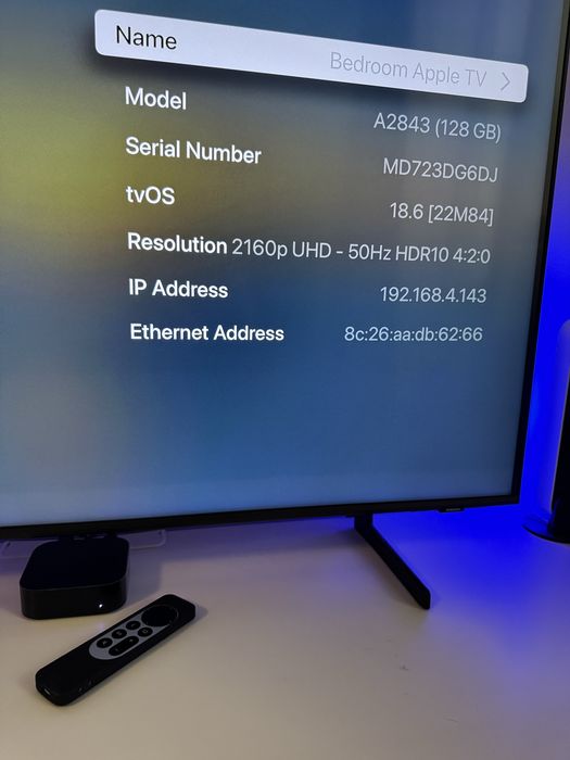 Apple TV 4k 128GB WiFi + Ethernet Factura+Garantie