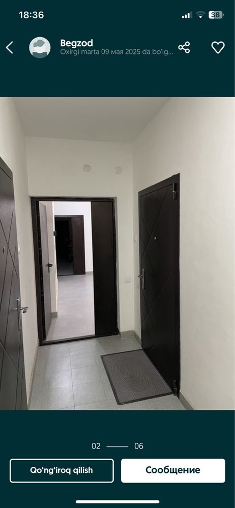 1xonali uy ijaraga beriladi