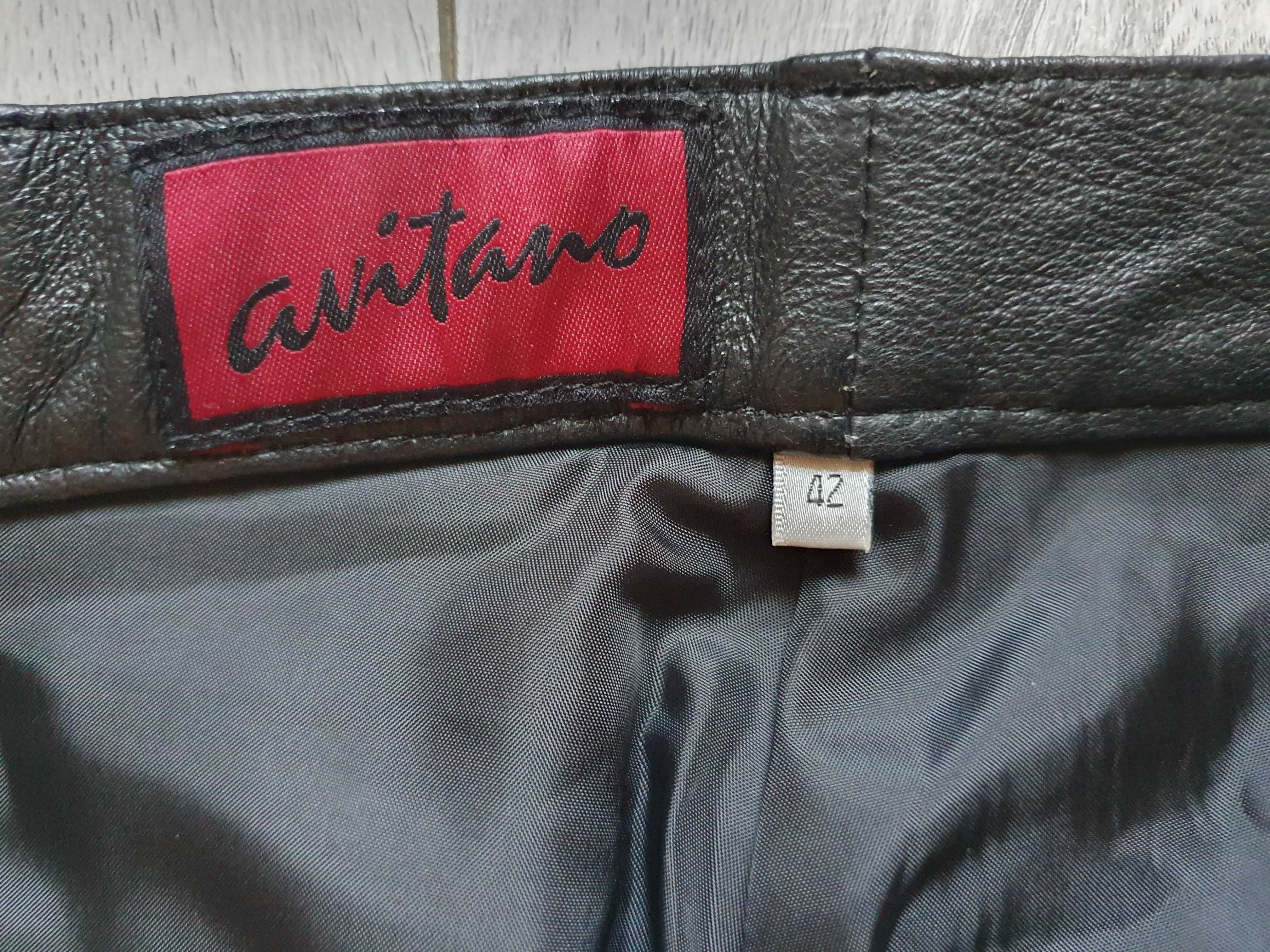 Pantaloni de piele AVITAMO (rock, motor) - Marimea 42 (Talie 80 cm)