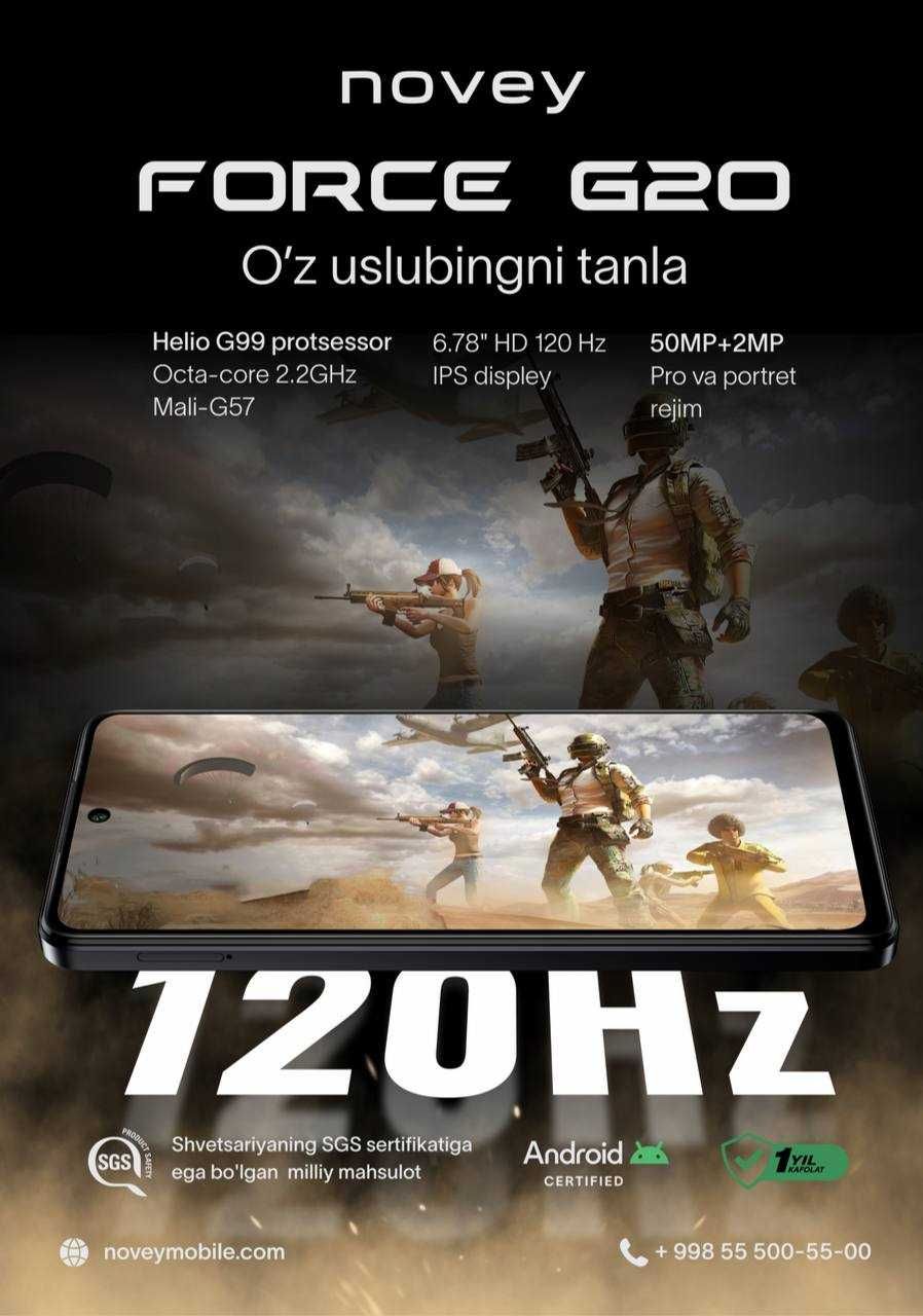 Novey Force G20 128/256Gb (Karopka Dakument +Dostavka) New - 2024!