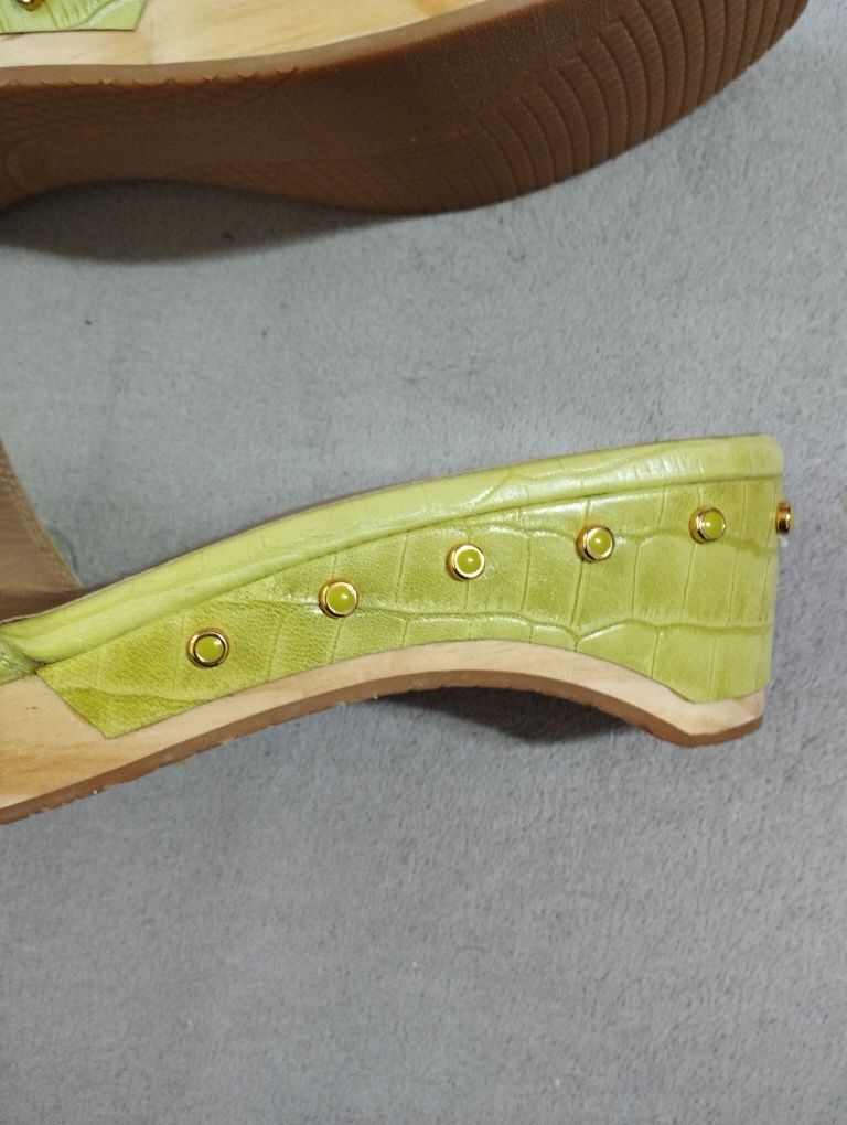 Saboți piele premium Stuart Weitzman măr 40