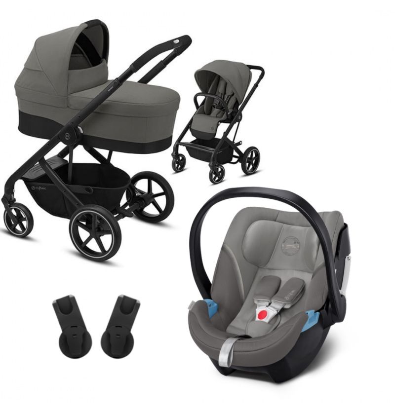 Carucior Cybex Balios S Lux 3 in 1 cu scoica auto Gold Aton + adaptori