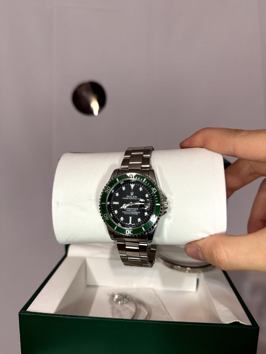 Ceas Rolex oyster perpetual Date argintiu Verde Negru Premium