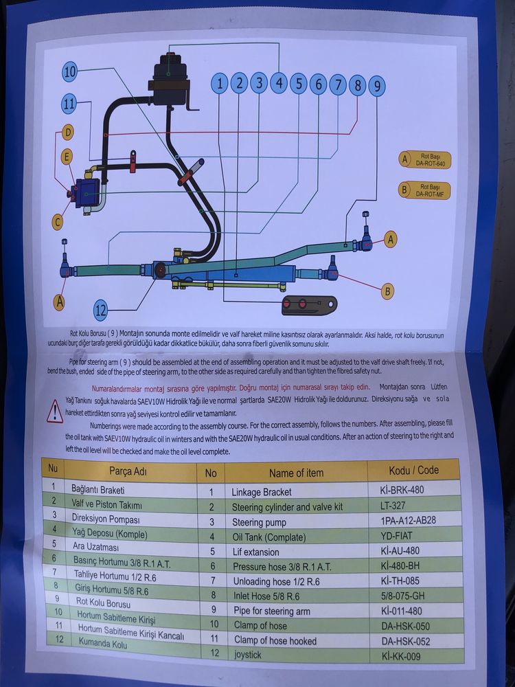 Servodirectie fiat 445,480,dt 550,640