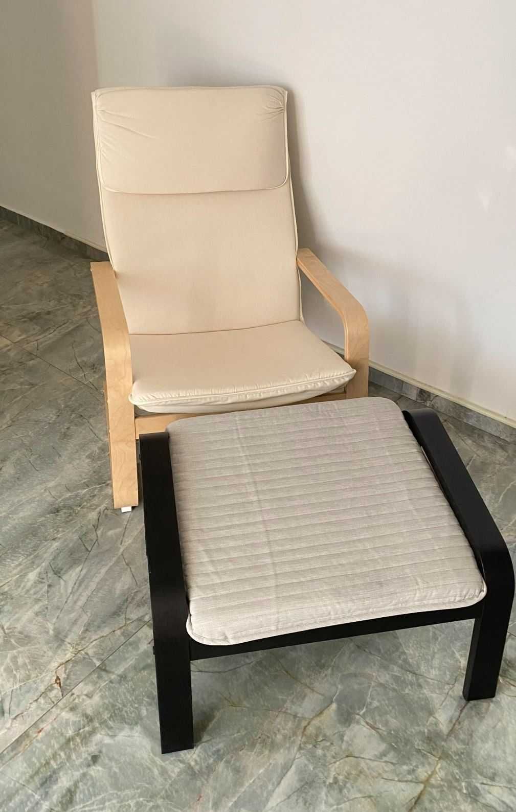 ++Top Sale Изгодно! POANG IKEA стилен изчистен стол + табуретка НОВИ!