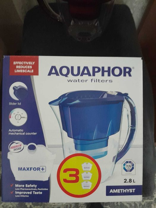 Cană filtrantă Aquaphor AMETHYST 2.8L si 2 filtre de schimb Maxfor+