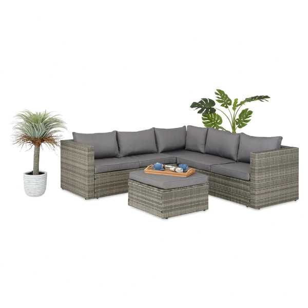 Set mobilier de gradina/terasa canapea/colțar si masa/taburet HATTEM