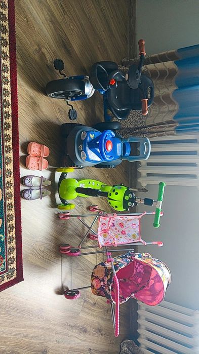 Велосипед, машина,самокат, коляски для игры