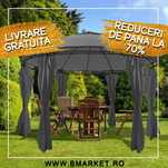 Pavilion/Foisor/Cort pentru grădină/terasa, cu perdele 3,5×2,7 m, Gri