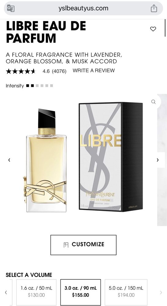 90 ml Yves Saint Lauren Libre Eau de Parfum ОРИГИНАЛ