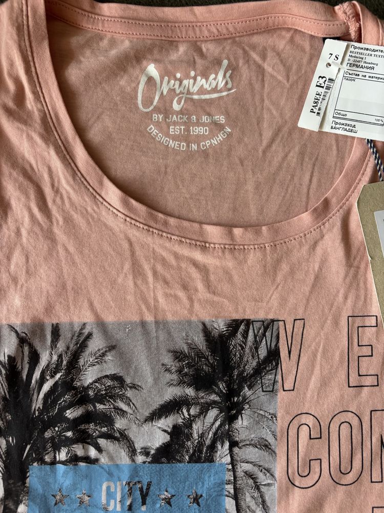 Нова Розова тениска Jack and Jones M