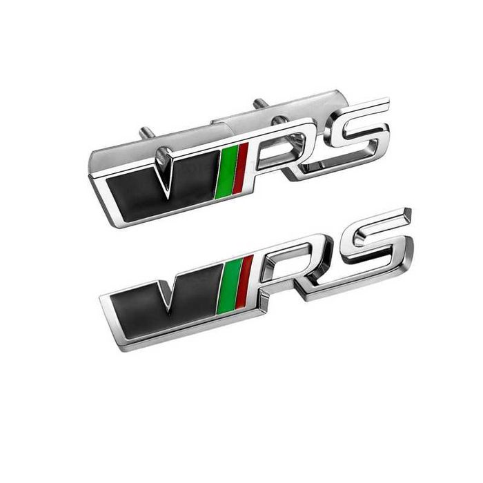 Emblema VRS grila fata sau spate Skoda, Negru, Chrom, Rosu