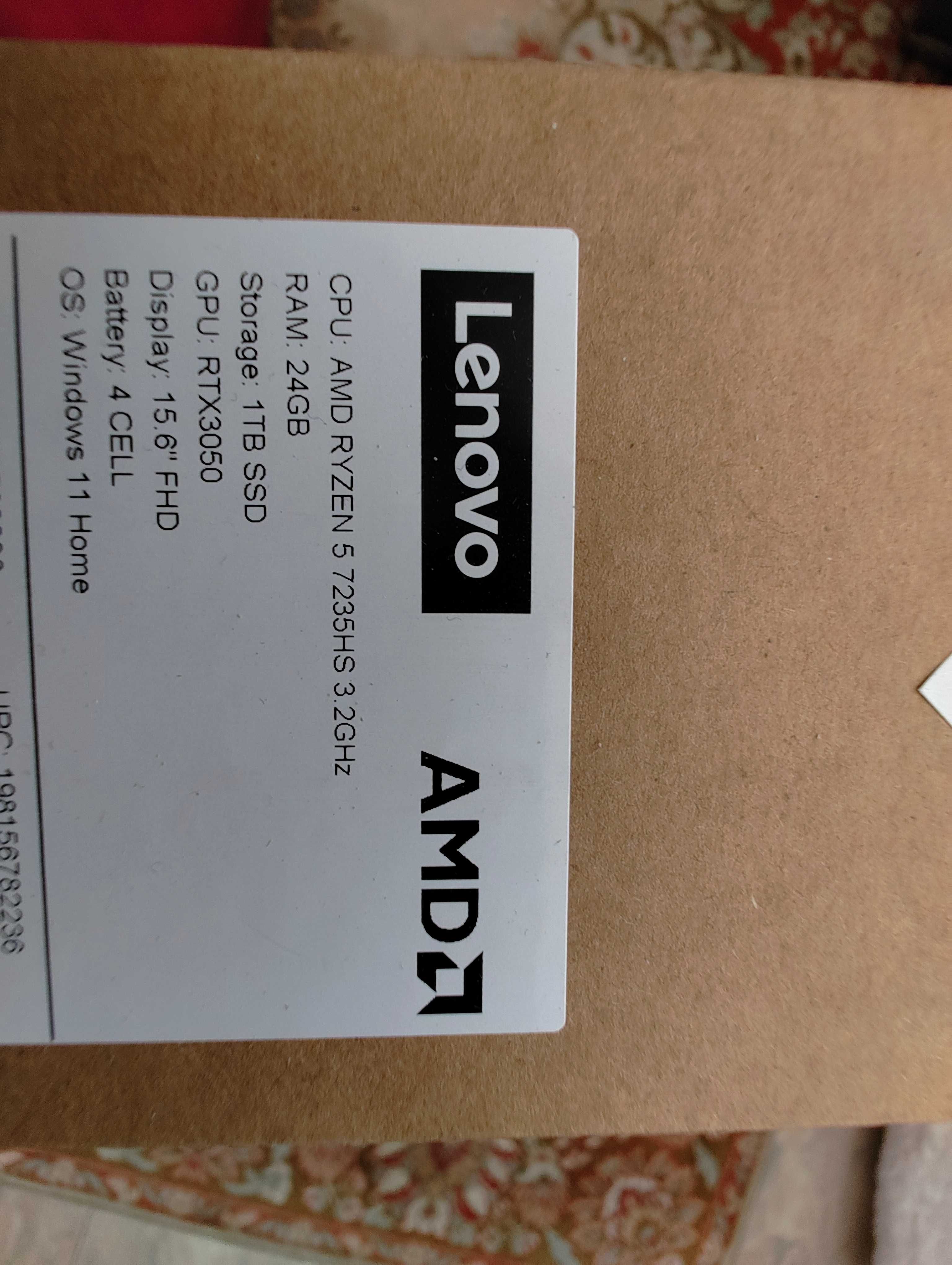 Lenovo LOQ 15ARP9 гаранция 2027г. 3050, 24gb RAM, 1TB SSD Ryzen 5
