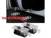 Set Lampi Led Holograme Proiectoare Logo Portiera Audi A3 A4 A5 A6 Q3