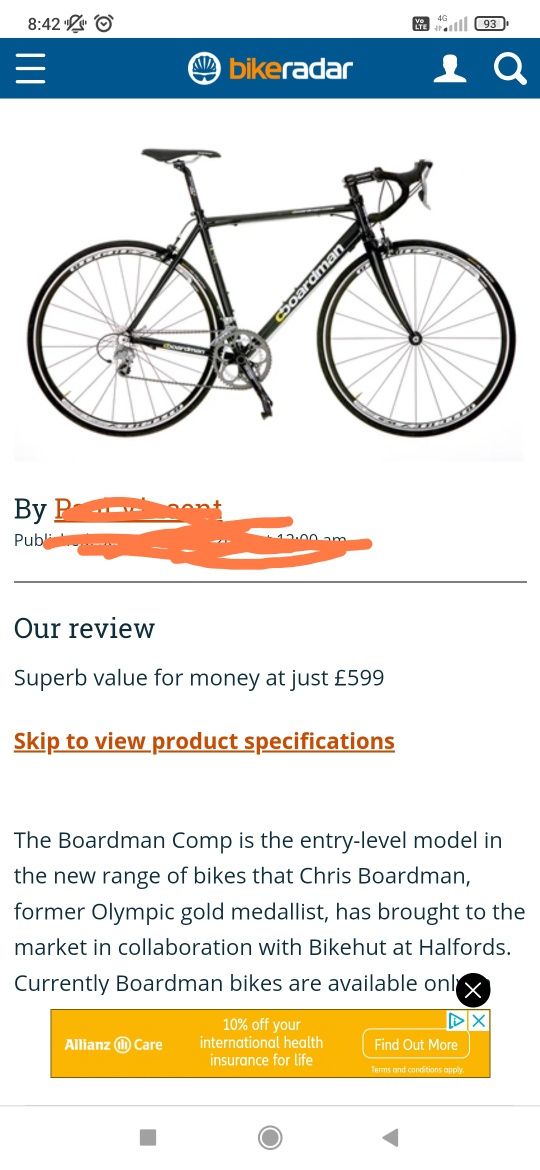 Bicicleta boardman comp