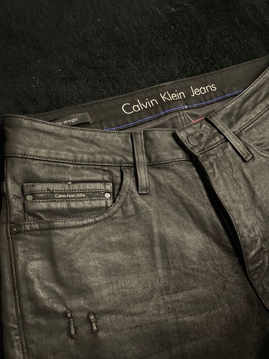 Calvin Klein Black Waxed Jeans / 33waist -32Length
