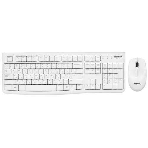 Клавиатура+мышь проводная Logitech Desktop MK120  RU (Белый)