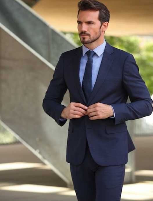 Sacou slim 48 M premium Cinque NOU lana super 100's albastru