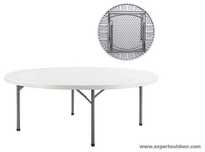 Masa rotunda 4-6 persoane, blat gros HDPE D-120cm, picioare rabatabile