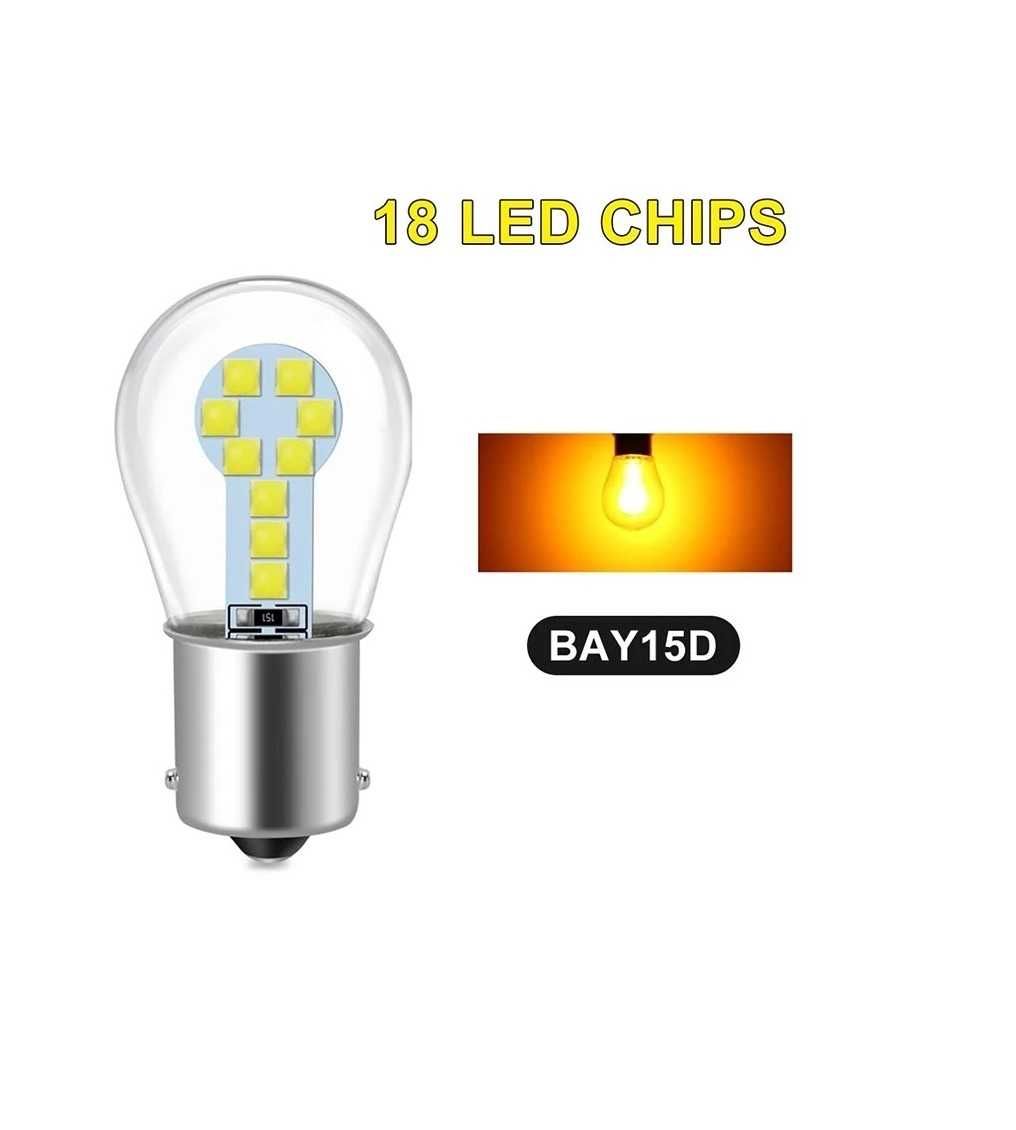 Диодни крушки 2бр BA15s LED - T126 / Комплект жълти